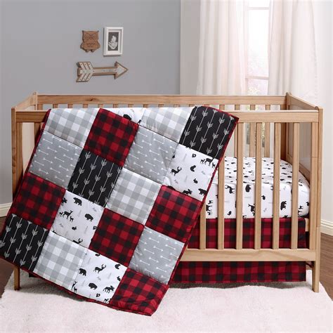 plaid crib bedding